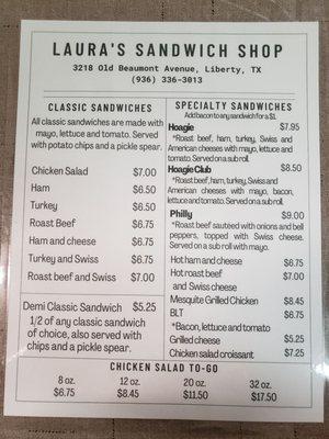 Menu front - Aug 2022