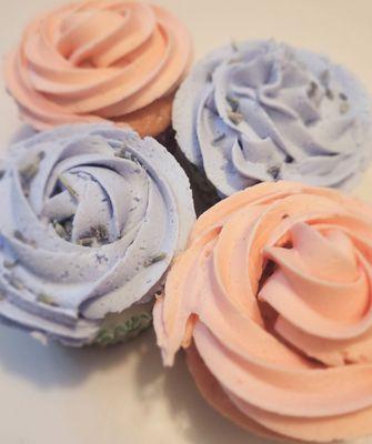 Lavender and Strawberry cupcakes