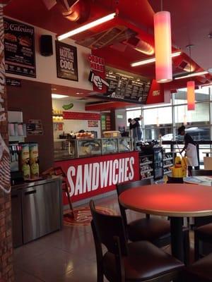 This place is great, nice staff, very clean, makes fast sandwiches. But is really packed during the lunch rush in dtla.