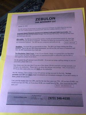 Zebulon Tax Advisory