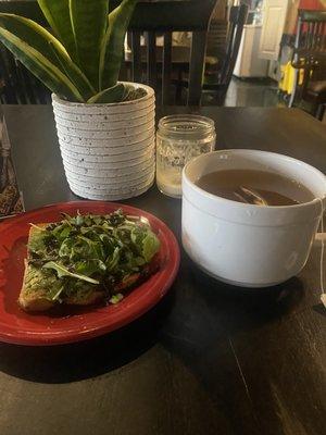 Avocado Toast and Mango ginger Tea