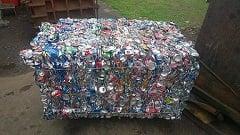 A bale of cans after crushing.