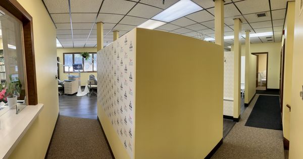 Hallway to Dr. Golden's open bay clinic and a second hallway to our semi-private rooms.