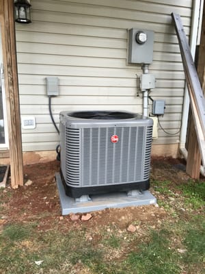 New Rheem 16 seer AC unit.