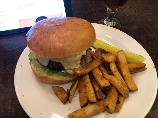 Burger special with fries $15