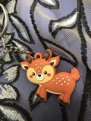 Picked a deer from the animal keychains at the front desk