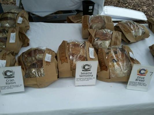 Some of their breads: multigrain, cran raisin, olive, roasted garlic, sourdough