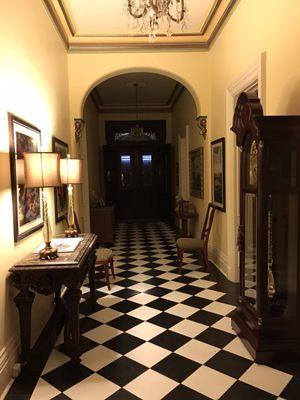 Front hall at night.