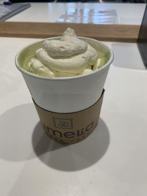 Matcha with vegan whip cream