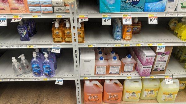 As you can see there are no signs saying there are limits on how much soap you can buy.