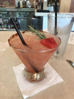 Watermelon margarita in the bar area