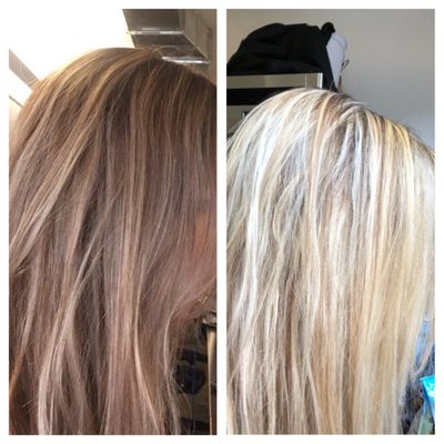 Level 4/5 with balayage but not to the roots and now a full on blonde with dimension. Thank you Nicole!!!