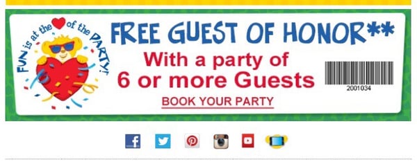 Great for kids bday parties!! Starts at $20 a kid but sign up for FREE rewards program to get coupons!!