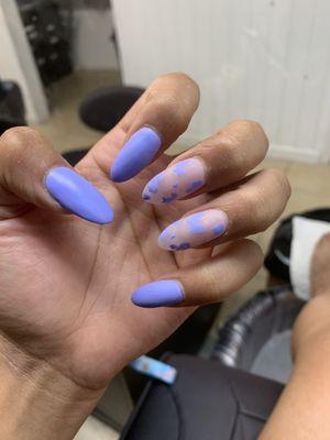 Acrylic lavender almond shape