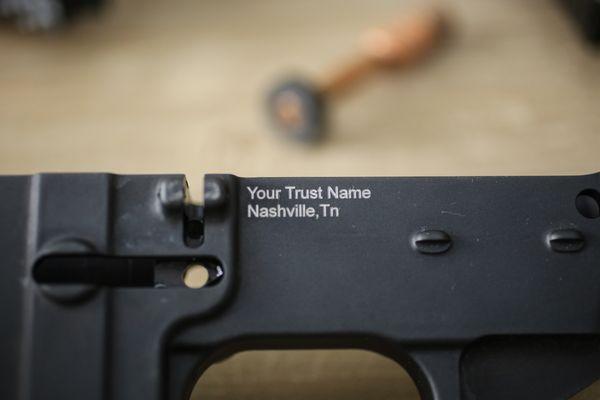 NFA trust engraving.