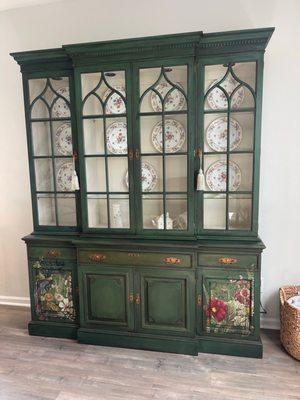 China Hutch refinished by Shannon at A Brush of Color