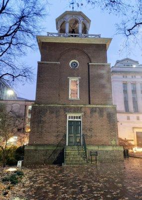 View of Bell Tower in Front of Virginia State Capitol