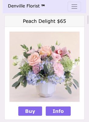 This is what I ordered - Peach Delight (with hydrangeas). I ordered this arrangement specifically because of the flowers included.