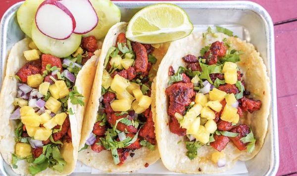 Al pastor with pineapple, lettuce is extra