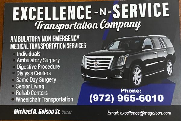 Ambulatory Non Emergency Medical Transportation Services for your loved ones, friends, colleagues, neighbors and Church members!