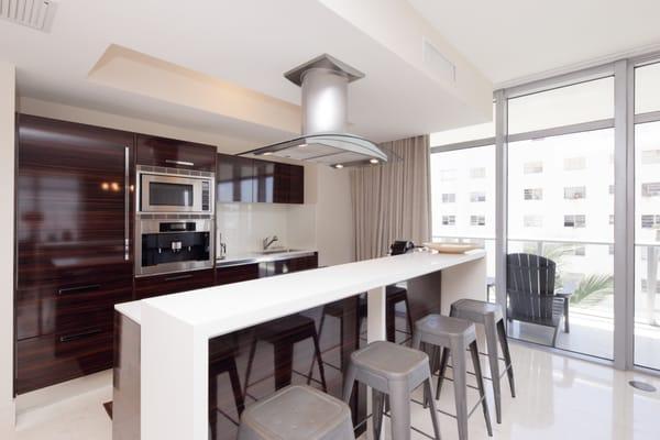 Custom Kitchen remodel in trendy South Beach High rise