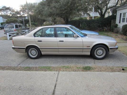 This is our 1995 525i BMW after Martin's paint job.  It is so beautiful and
 my wife's pride and joy.
 
 Frank B.