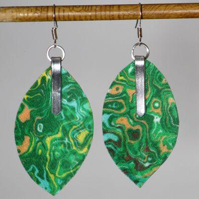 Fashion earrings using hand dyed papers