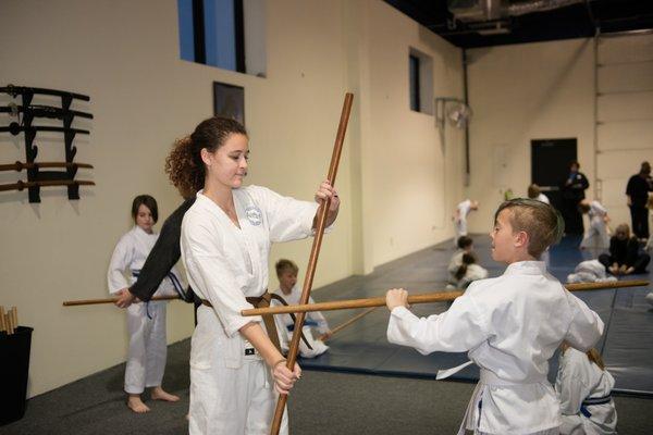 Weapons Training at Total Ryu Kids martial arts classes