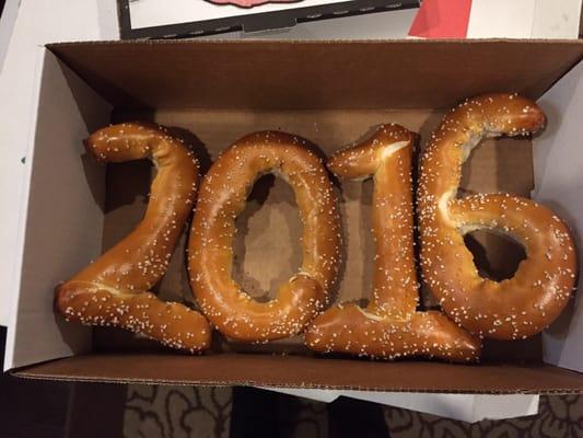 Pretzel letters, $1 each.