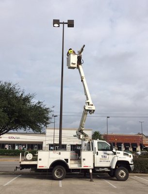 Performing pole services.