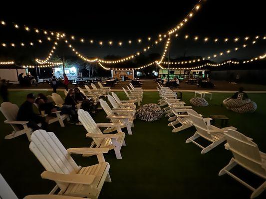 Lots of available seating in the yard in front of the stage.