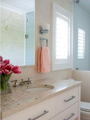 Guest Bath with custom concrete countertop