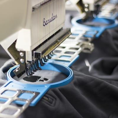 Our custom embroidery department can create custom polos, custom hats, custom embroidered bags, monogram services, and more!