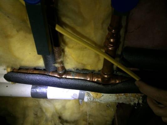 radiator supply and return connected to same supply pipe!  Who inspected that?