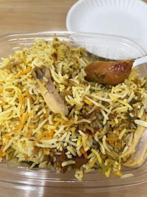 Chicken biryani.  They even gave me a plate for my bones.