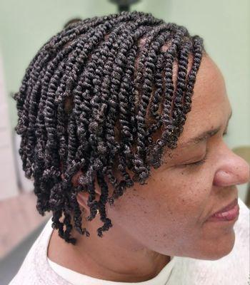 Two strand twists on Natural textured hair