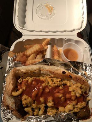 Mac and ribs hoagie