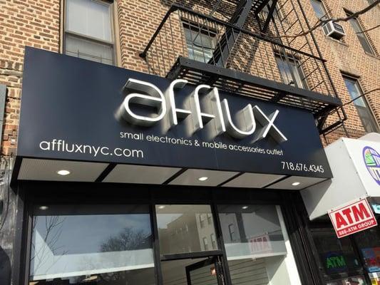 Outside Afflux store at Bath Ave, Brooklyn