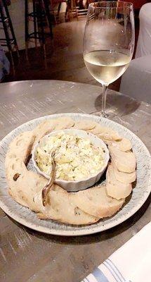 Saint M Riesling and the Baked Feta