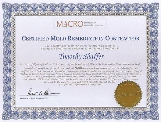 Mold Remediation Certification