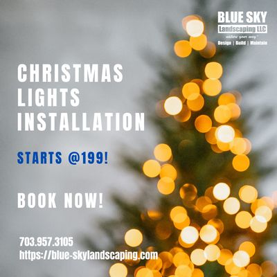 affordable Christmas lights installation service starts at $199. Book now!