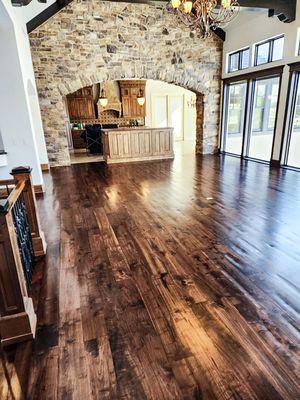 Hand crafted hardwood floor and refinish