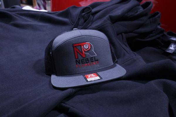 Cap embroidery for Nebel Plumbing.