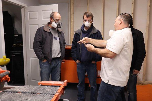 Tile, Grout & Thinsets Workshop:  Learning how to cut tile.