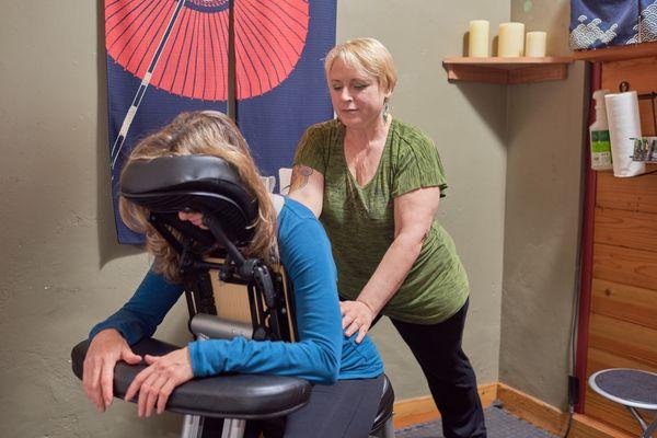 Chair massage on the go with Wellness On the Spot, right in Alameda Natural Grocery!