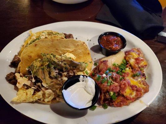 Breakfast Tacos with loaded potatoes