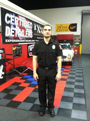 Joe is one of our team leaders, and is a former Marine.   Here he is before a Family Classic Cars event.