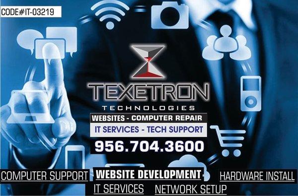 IT Services available. Network set up, hardware/ technical support. Monthly membership available.