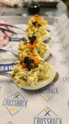 Smoked Lobster Deviled Eggs with Caviar