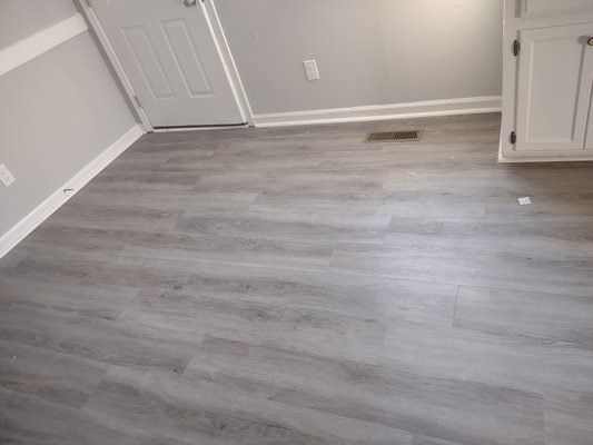 We install trim as well as floor coverings.